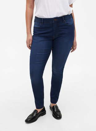 Viona jeans met normale taille, Blue Denim, Model image number 2