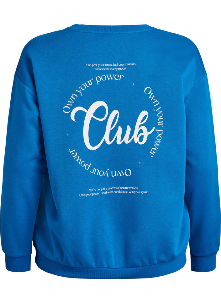 Sweatshirt met tekst print, Blauw, Packshot image number 1