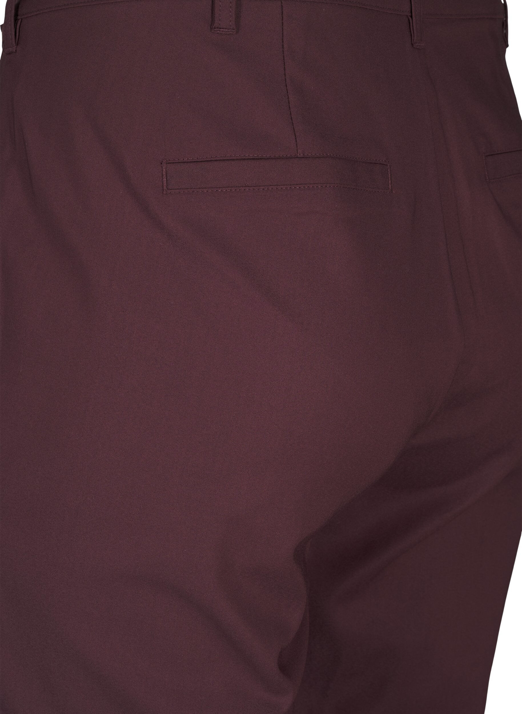 Zizzi Broek met hoge taille en rechte pijpen, Donker Bordeaux, Packshot image number 3