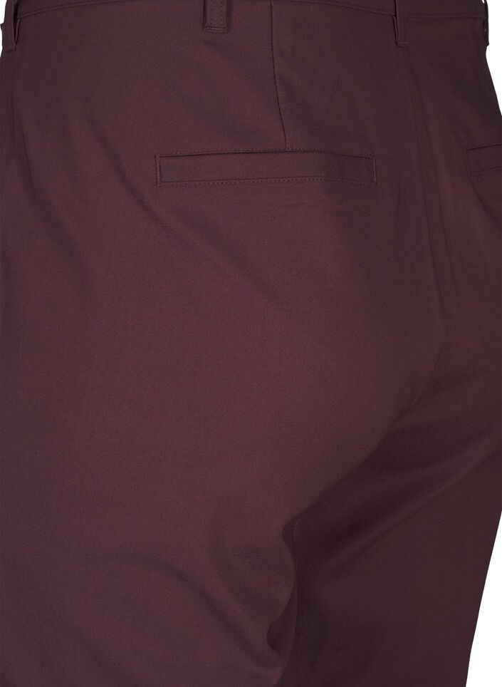 Broek met hoge taille en rechte pijpen, Donker Bordeaux, Packshot image number 3