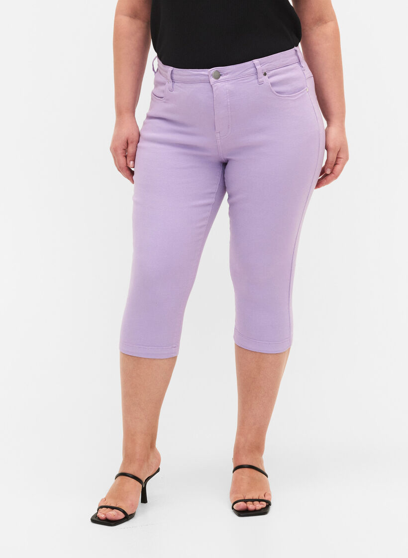 Strakke Emily capri broek, Lavender, Model image number 2