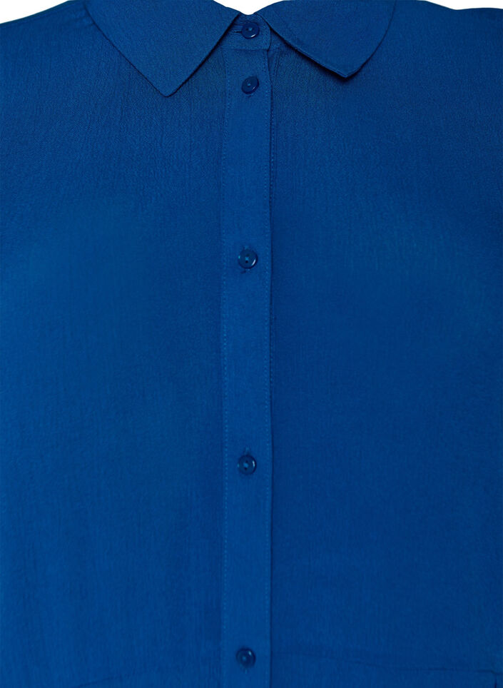 Midi shirtjurk met korte mouwen, Blauw, Packshot image number 2