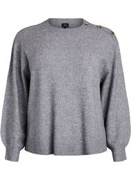 Breisel blouse met knoopdetail, Grijs