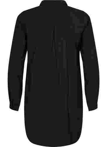 Lang hemd van viscosemix, Black, Packshot image number 1