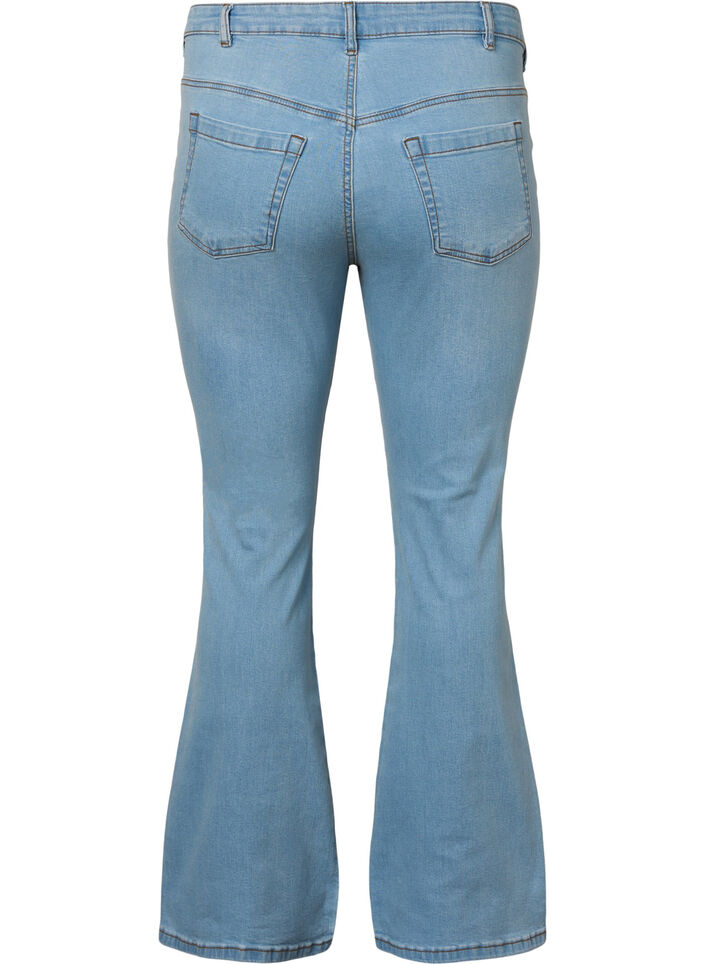 Ellen bootcut jeans met hoge taille, Blauw, Packshot image number 1