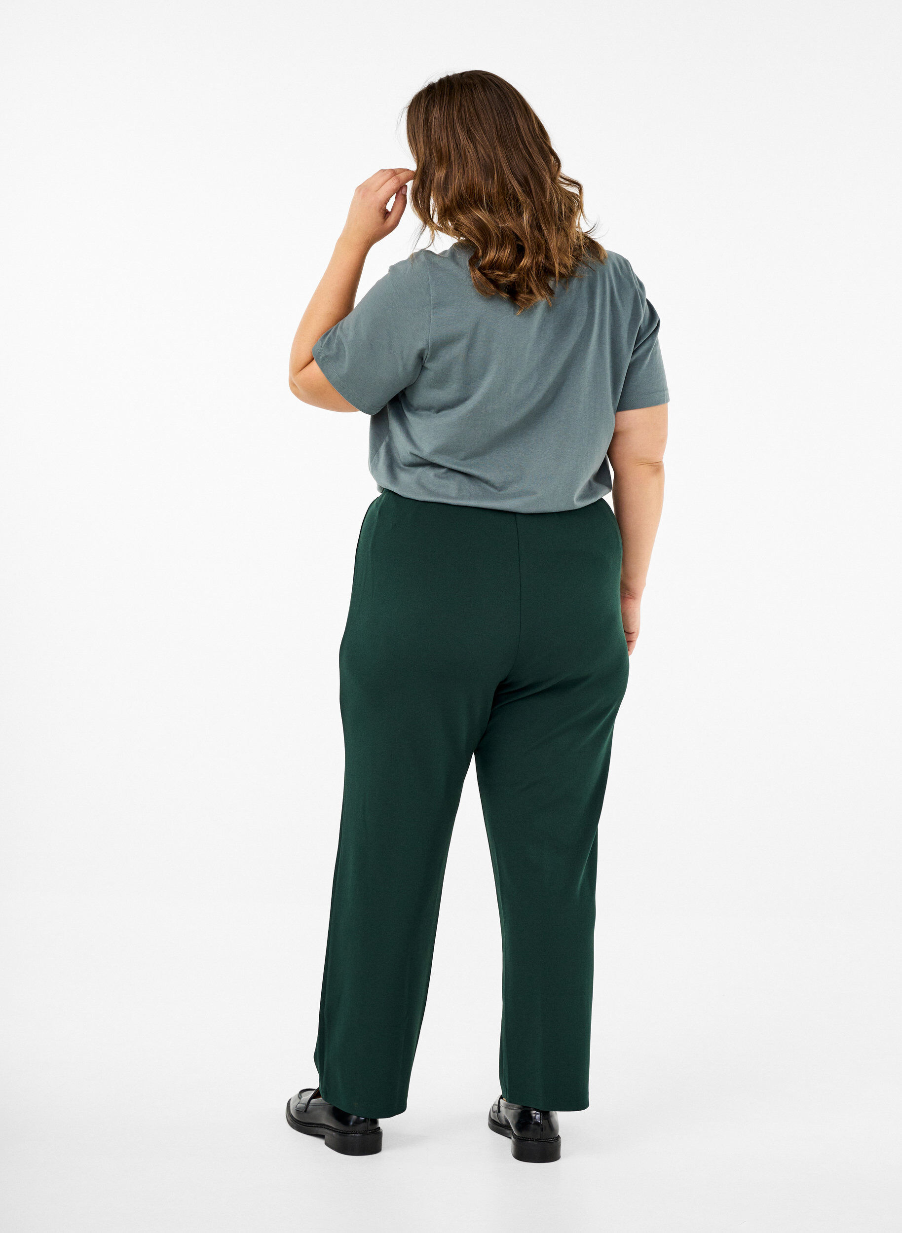 ZizziBroek met rechte pasvorm, Groen, Model image number 1