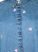 Losse denimshirt met geborduurde hartjes, Light Blue Heart, Packshot image number 2