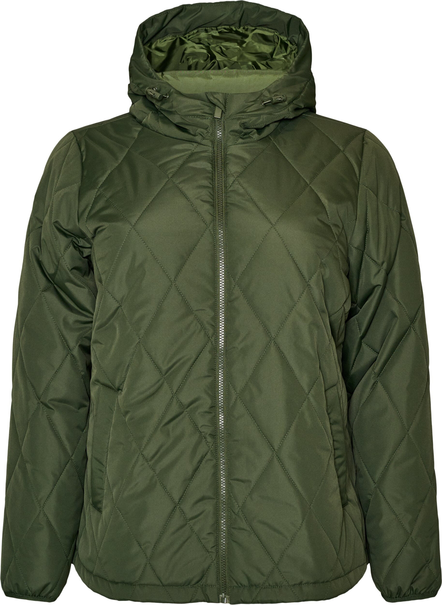 ZizziLicht gewatteerd jack met diamant-quilt, Groen, Packshot image number 0
