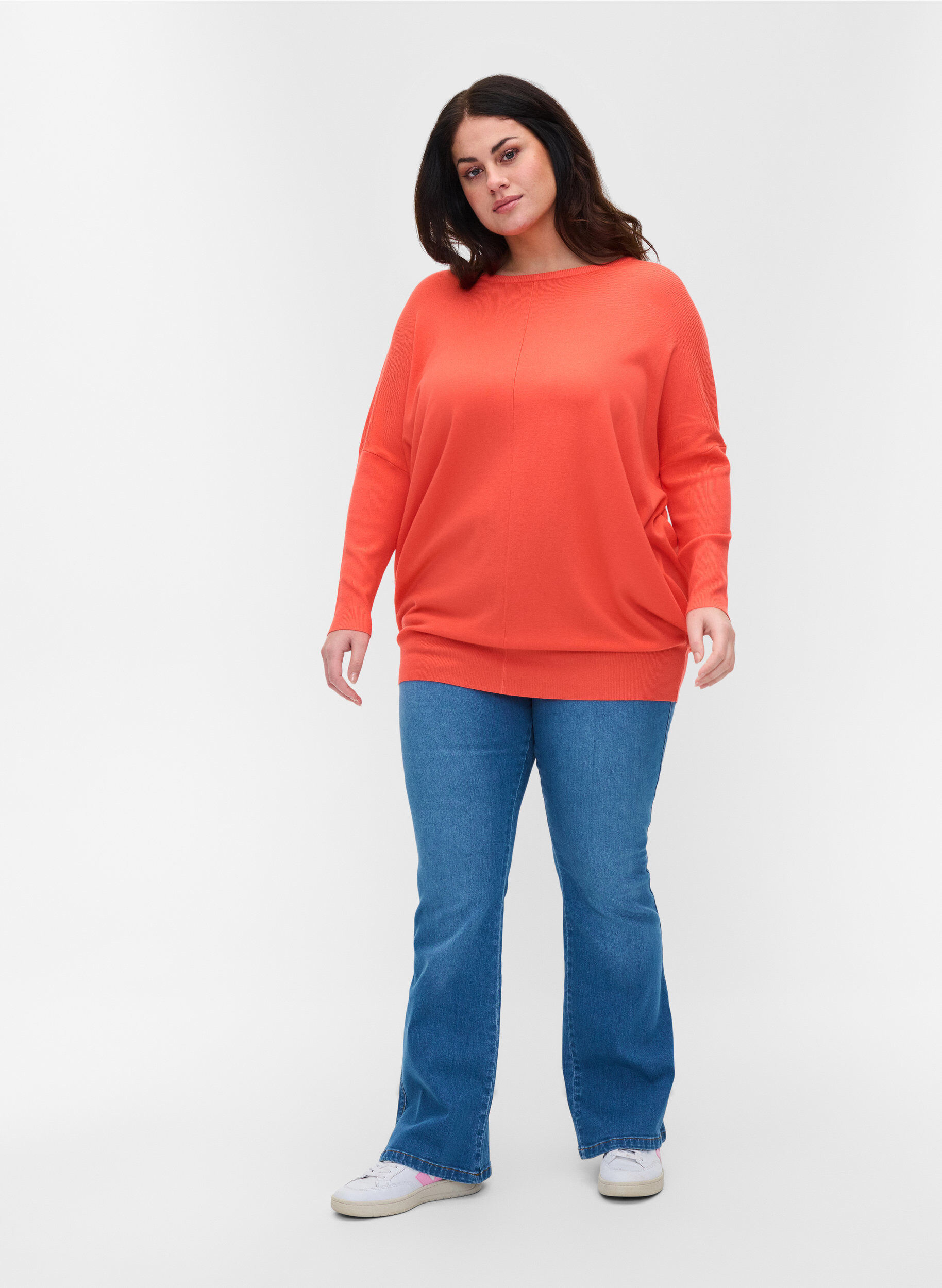 Zizzi Gebreide , Living Coral, Model image number 2