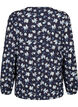 Blouse met lange mouwen en bloemenprint, Blauw, Packshot image number 1