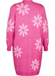 Lange cardigan met bloemen breisel, Raspberry Rose Comb, Packshot image number 1