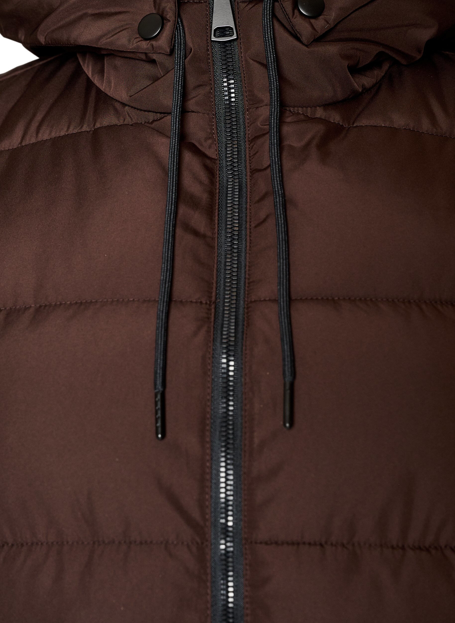 ZizziLange vest met capuchon en zakken, Bruin, Packshot image number 2