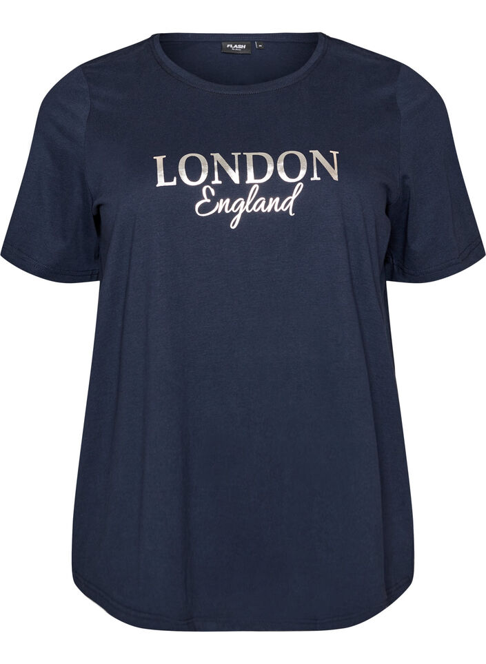 T-shirt met motief, Blauw, Packshot image number 0