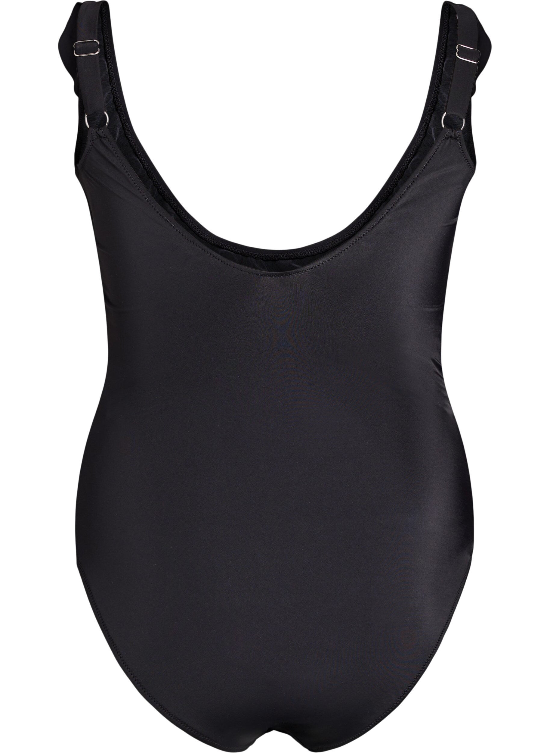 Zizzi Badpak met ruches en uitneembare inzetstukken, Zwart, Packshot image number 1