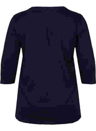 Katoenen blouse met 3/4-mouwen, Night Sky, Packshot image number 1
