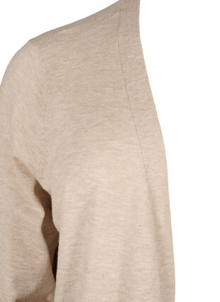 Gebreid vest met split en rib, Simply Taupe Mel., Packshot image number 2