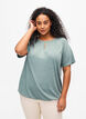 Melange Blouse met korte mouw, Chinois Green Mel., Model image number 0