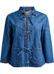 Spijkerjack met striksluiting en zakken, Blue Denim, Packshot image number 0