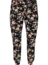 Katoenen pyjama broek met bloemenprint, Black Flower