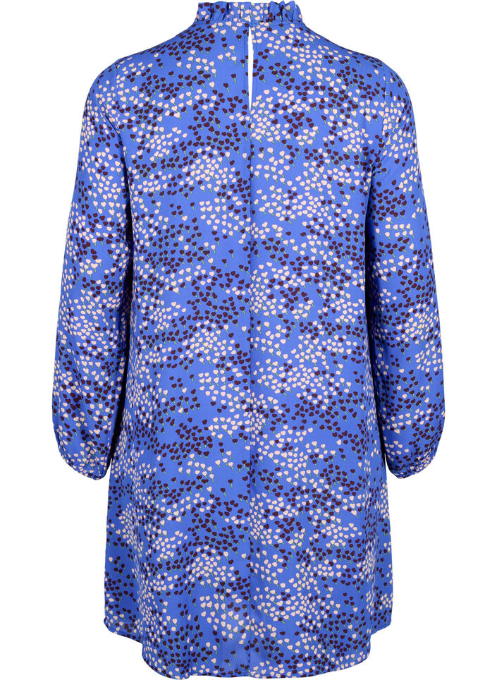 FLASH - Jurk met lange mouwen en print, Dazzling Blue AOP, Packshot image number 1
