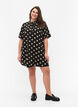 FLASH - Bloemen tuniek met korte mouwen, Black Brown Dot, Model image number 2