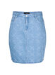Denim rok met patroon, Light blue denim, Packshot image number 0