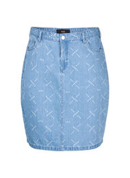 Denim rok met patroon, Light blue denim