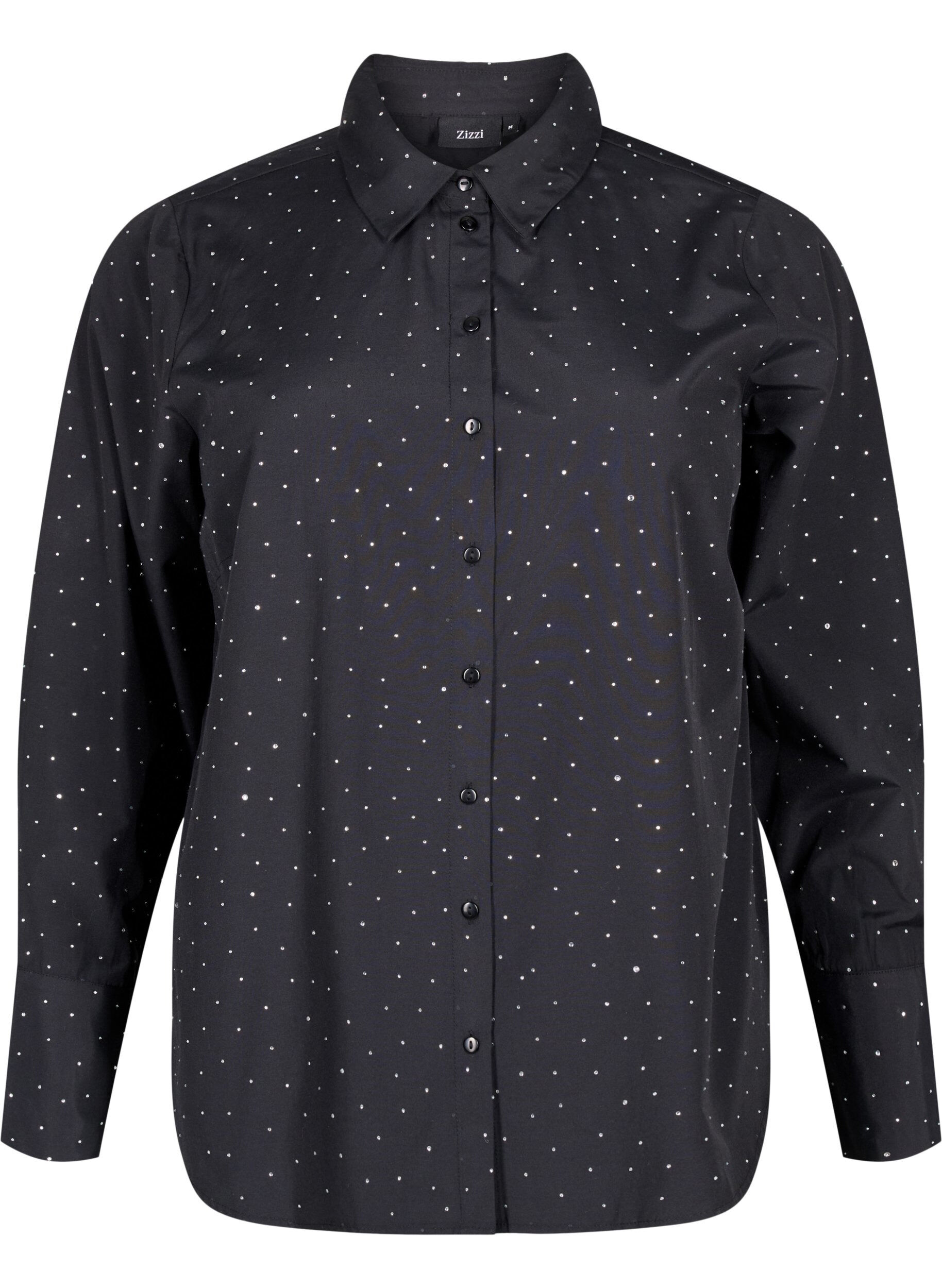 Zizzi Shirt met strassteentjes, Black, Packshot image number 0