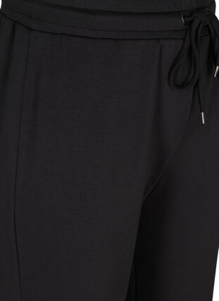Sweatpants met wijde pijpen en trekkoord in de taille, Black, Packshot image number 2