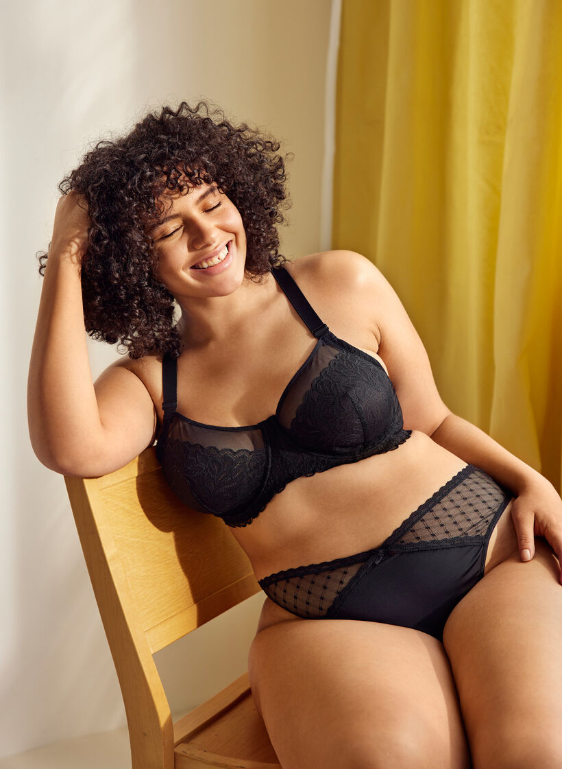 Set van 2 strings met mesh, Black, Image image number 0