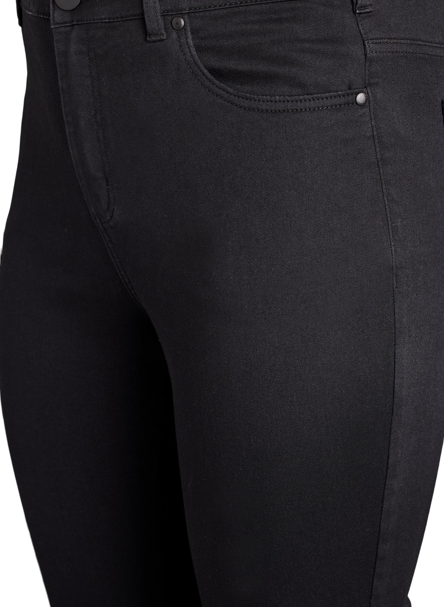 ZizziSuper slim Amy jeans met hoge taille, Zwart, Packshot image number 2