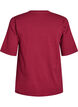 Geribde jersey blouse met korte mouwen, Donker Bordeaux, Packshot image number 1