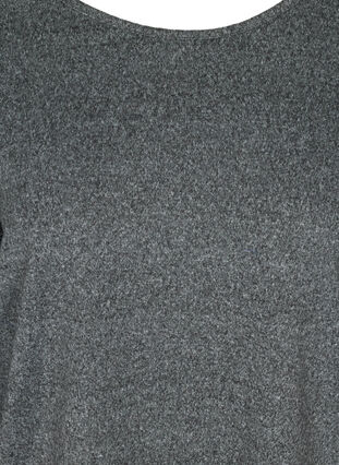 Gemêleerde top met kanten rug, Dark Grey Melange, Packshot image number 2