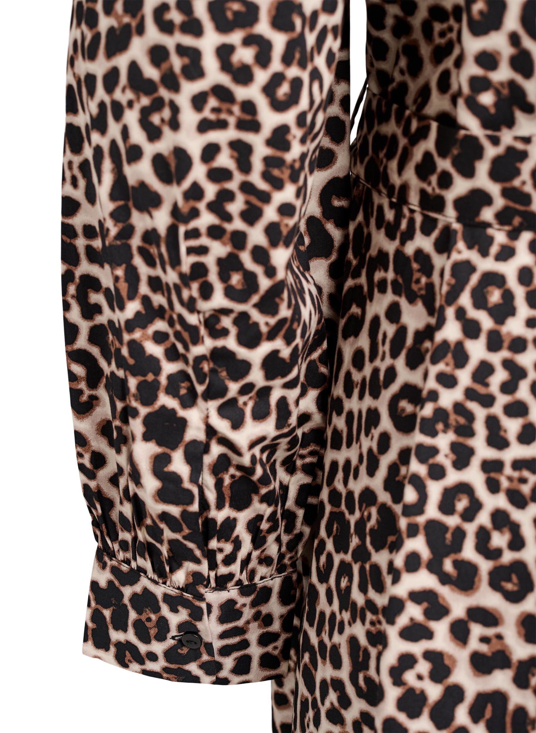 Zizzi Jurk in biologisch katoen met strikceintuur, Bruin, Packshot image number 3