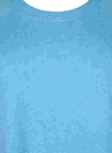Gemêleerde gebreide blouse met knopen, River Blue WhiteMel., Packshot image number 2