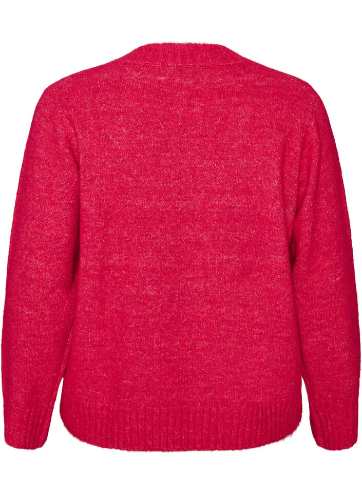 Jumper met V-hals, Roze, Packshot image number 1