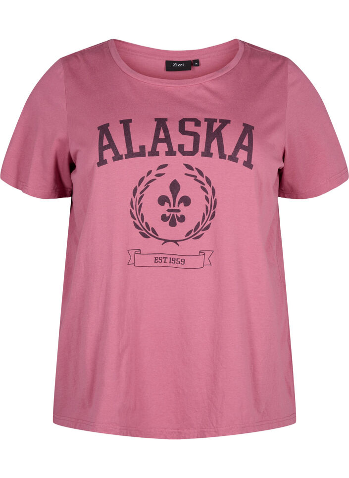 Katoenen T-shirt met tekstmotief, Malaga W. ALASKA, Packshot image number 0