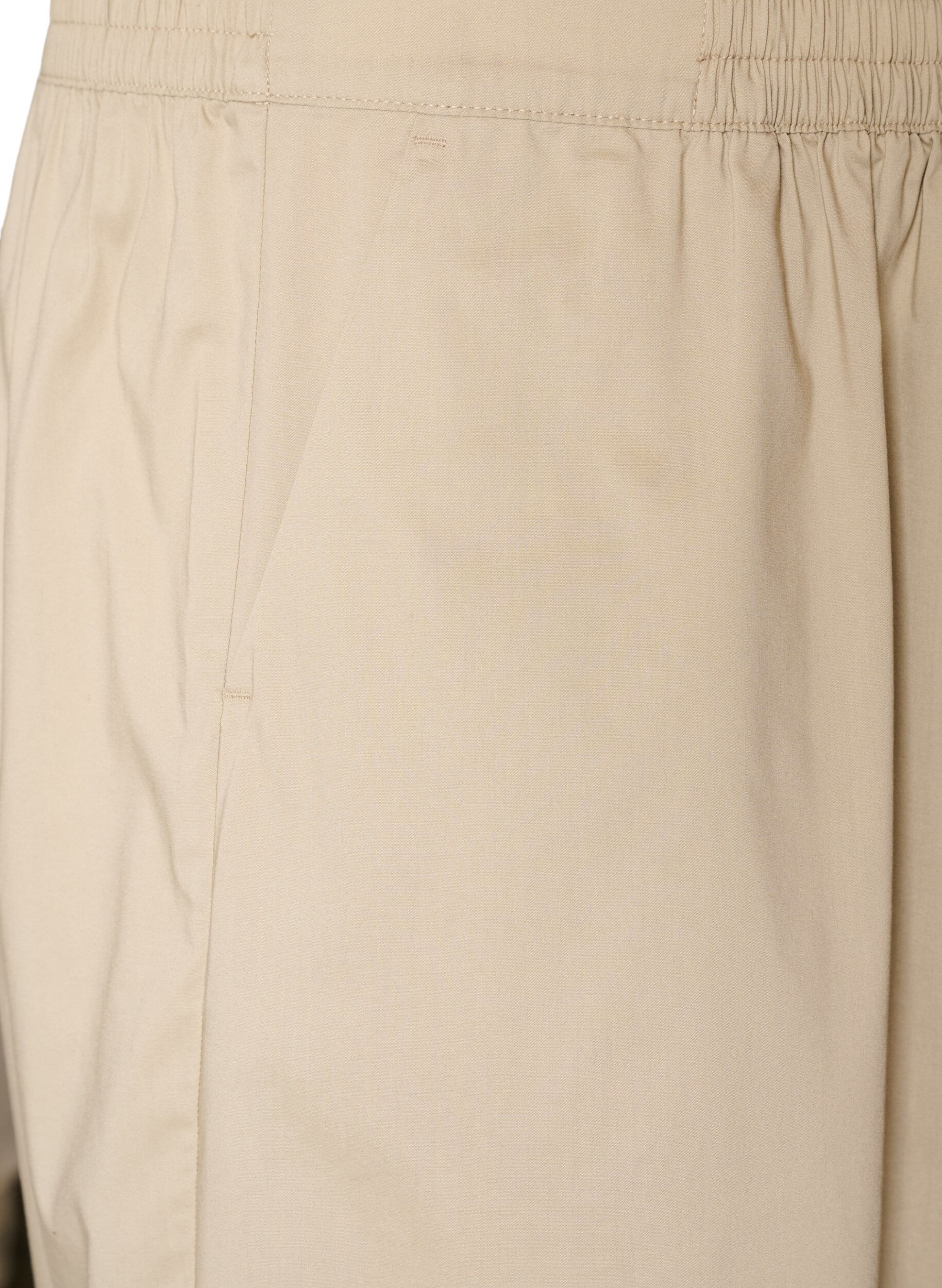 ZizziBallonbroek met zakken en een elastische tailleband, Beige, Packshot image number 2