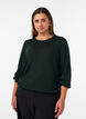 Blouse met verticale structuur en glitterdraad, Groen, Model image number 0