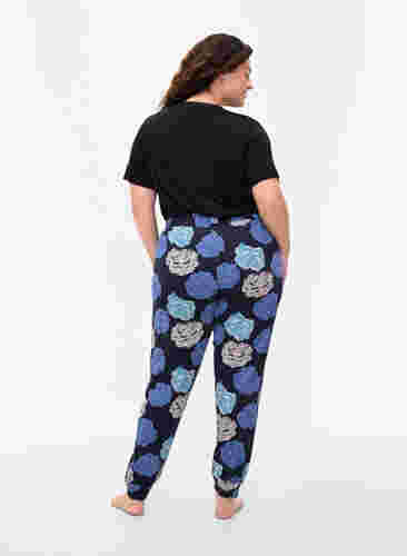 Katoenen pyjama broek met bloemenprint, Blue Flower, Model image number 1
