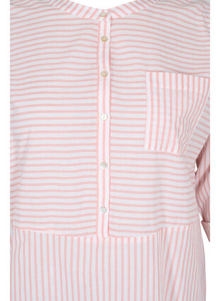 Gestreepte tuniek met knoopjes en 3/4 mouwen, Rose Tan Stripe, Packshot image number 2