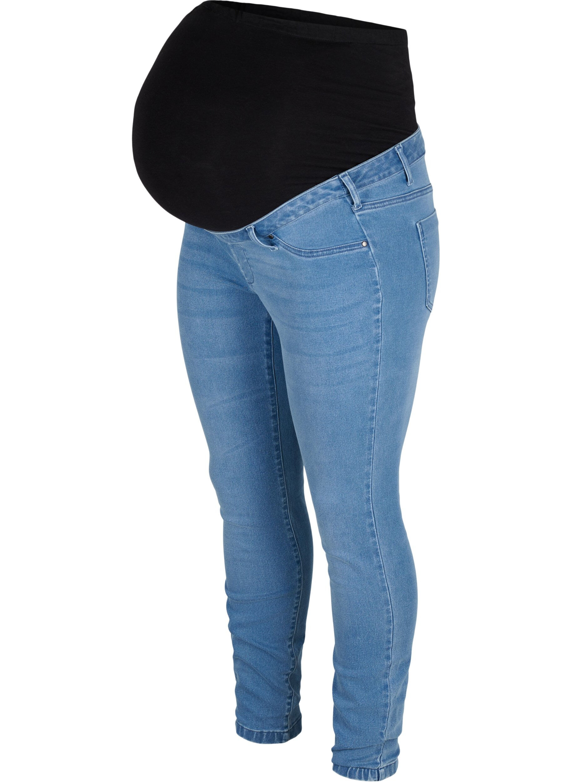 Zizzi Zwangerschapsjegging van katoenmix, Light blue denim, Packshot image number 0