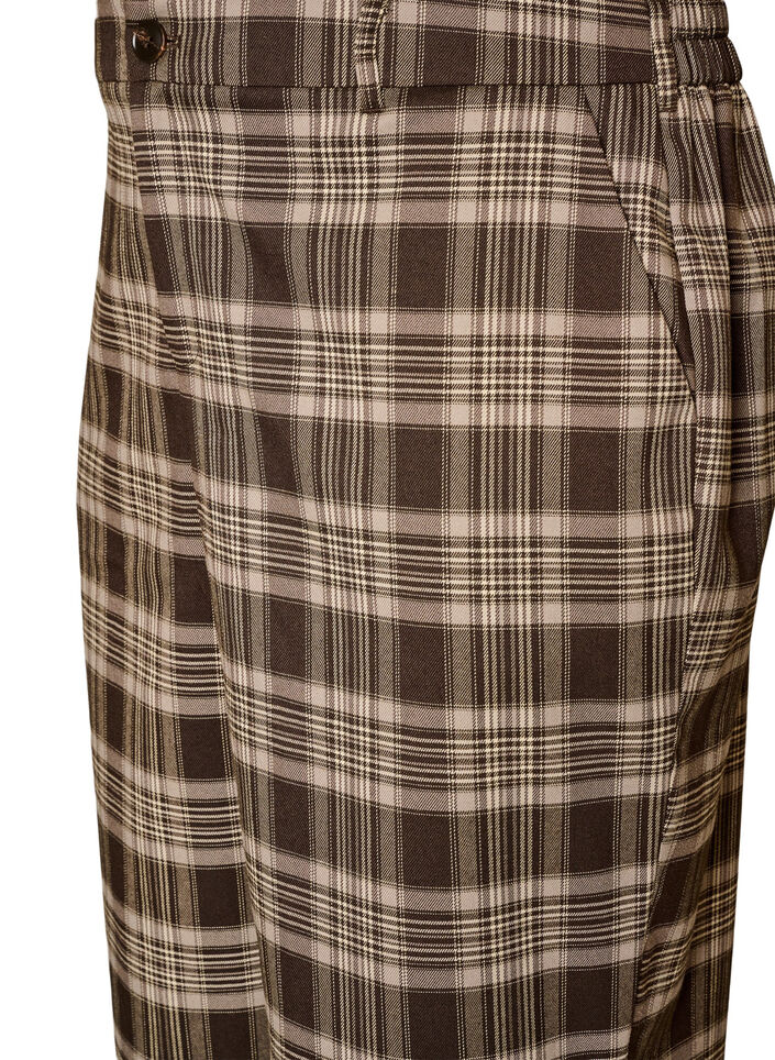 Gecrochte broek met wijde pijpen, Bruin, Packshot image number 2