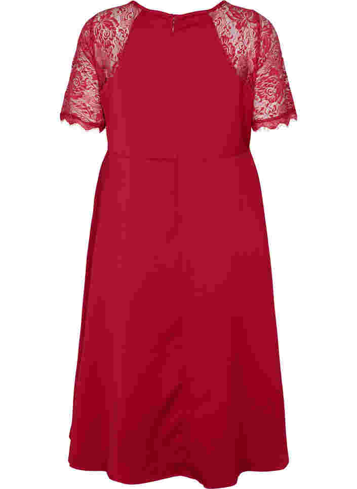 Midi-jurk met korte kanten mouwen, Rhubarb, Packshot image number 1