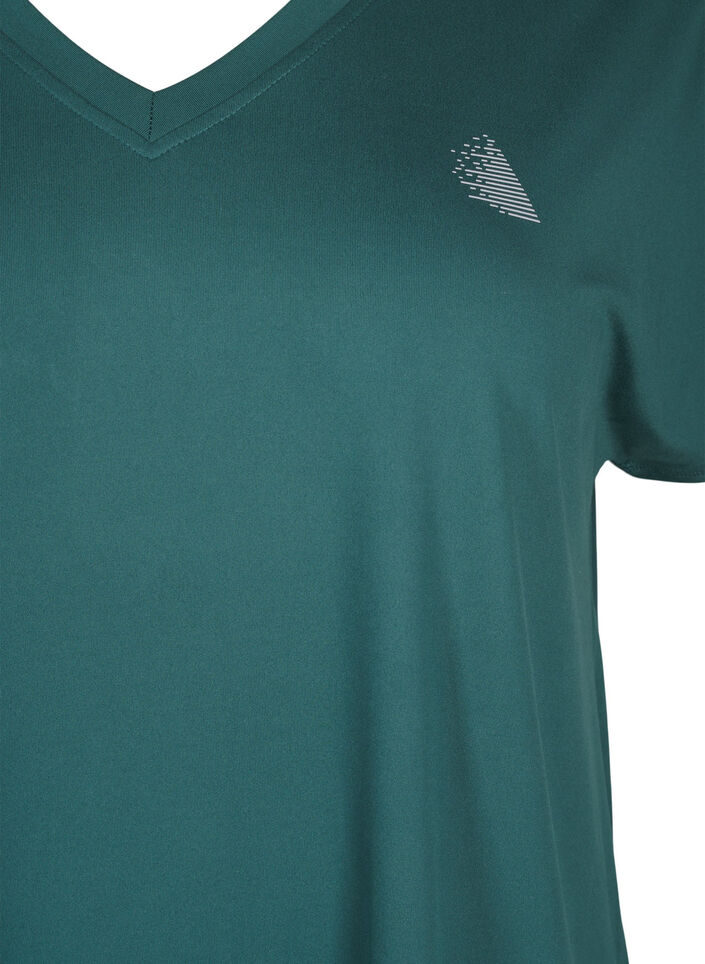T-shirt met V-hals, Bistro Green, Packshot image number 2