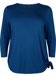 Training blouse van viscose met bindend detail, Blue Wing Teal