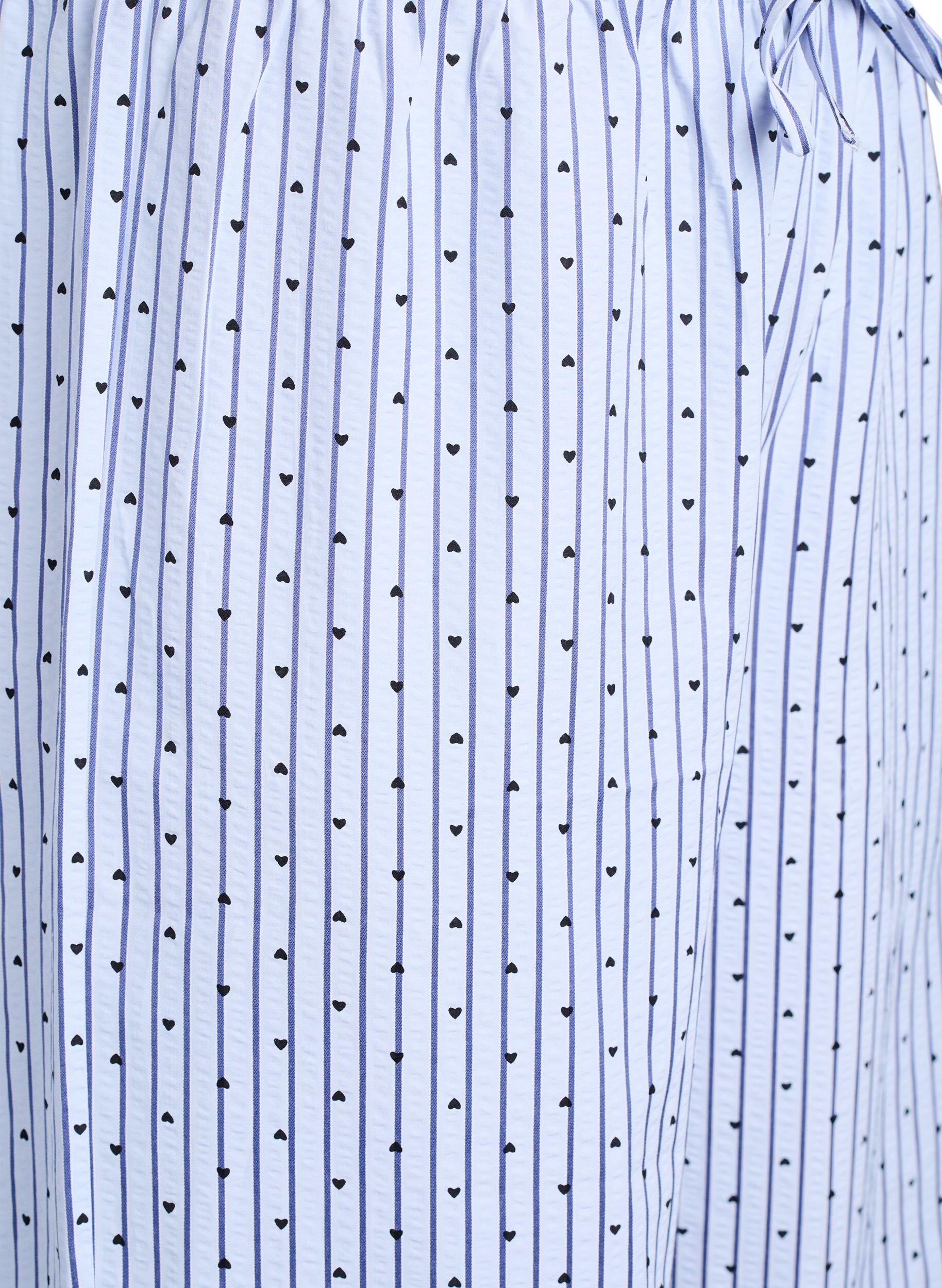 Zizzi Losse seersucker-pyjamabroek met hoge taille, Blauw, Packshot image number 2