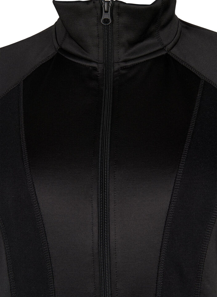 Sportief vest met rits en hoge hals, Black, Packshot image number 2