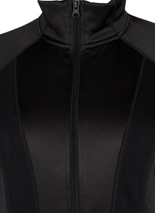 Sportief vest met rits en hoge hals, Black, Packshot image number 2