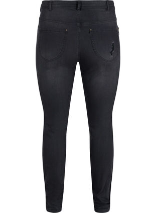 Super slim Amy jeans met split en knopen, Grey Denim, Packshot image number 1